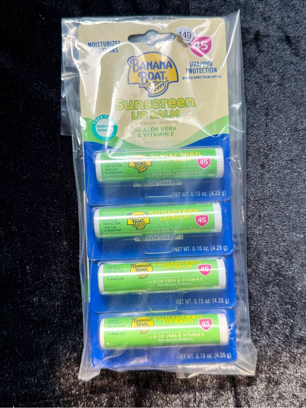 Banana Boat SPF 45 Sunscreen Lip Balm -  (4 Pack)